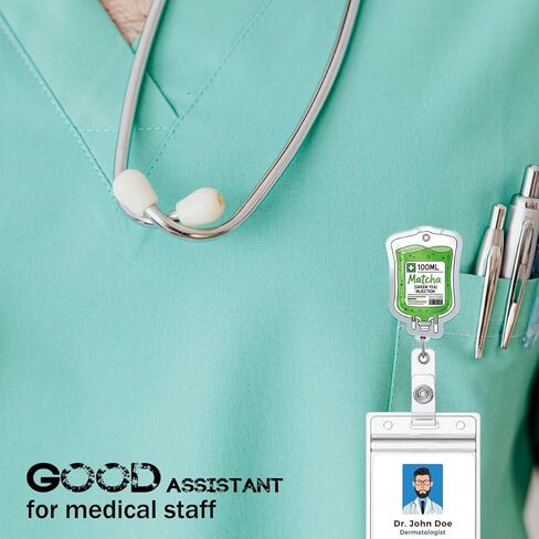 Funny Nurse Badge Reel, Cute Nurse Caffeine ID Badge Holder Retractable Accessories Clip for Nursing Doctor Student Teacher Healthcare Medical Work Assistant in Saudi Arabia