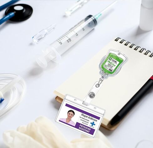 Funny Nurse Badge Reel, Cute Nurse Caffeine ID Badge Holder Retractable Accessories Clip for Nursing Doctor Student Teacher Healthcare Medical Work Assistant in Saudi Arabia