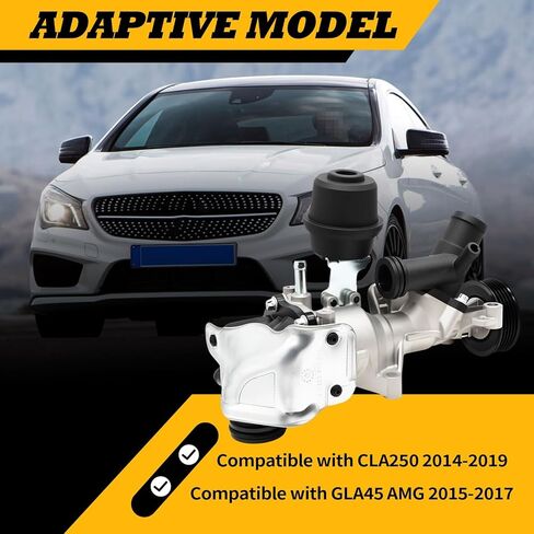2702000800 Engine Water Pump Compatible with CLA250 2014-2019; GLA45 AMG 2015-2017 Electric Water Pump Thermostat Kit 2702000000 2702000007 2702000601 in Saudi Arabia