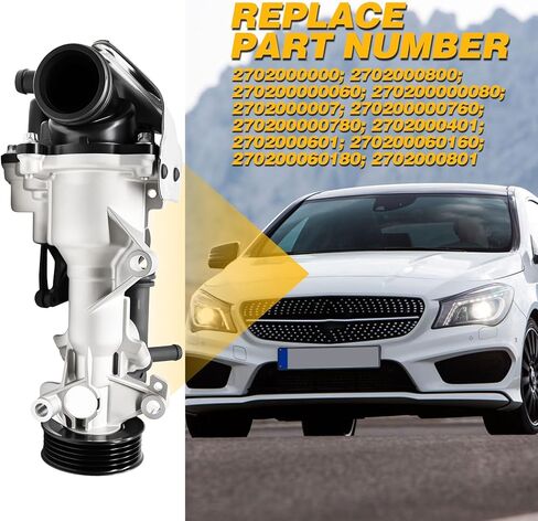 2702000800 Engine Water Pump Compatible with CLA250 2014-2019; GLA45 AMG 2015-2017 Electric Water Pump Thermostat Kit 2702000000 2702000007 2702000601 in Saudi Arabia