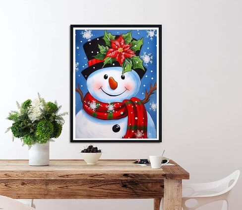 Diymood Paint by Numbers Kits for Adults Christmas, DIY Oil Painting Snowman Acrylic Paint by Number for Adults Beginner with Brushes for Home Wall Decor 16x20 inch in Saudi Arabia