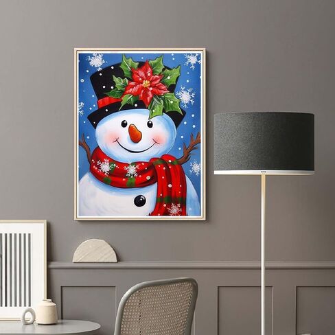 Diymood Paint by Numbers Kits for Adults Christmas, DIY Oil Painting Snowman Acrylic Paint by Number for Adults Beginner with Brushes for Home Wall Decor 16x20 inch in Saudi Arabia