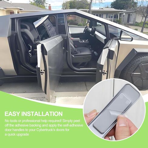 4 Pack Self-Adhesive Door Handles Compatible with Tesla Cybertruck, Cybertruck Accessories(Black) in Saudi Arabia