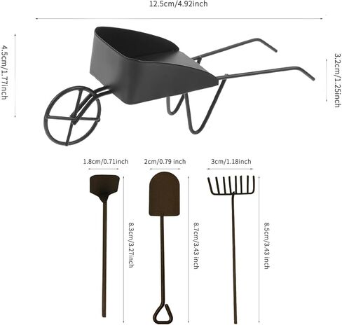 Miniature Gardening Tools Dollhouse Miniature Gardening Accessories (Black) in Saudi Arabia