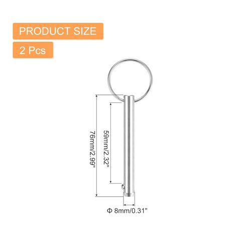 uxcell 4Pcs 6.3mmx59mm Quick Release Pins, 316 Stainless Steel Marine Hardware for Marine Mountain Seat, Ship Outfitting, Shipbuilding, Silver in Saudi Arabia