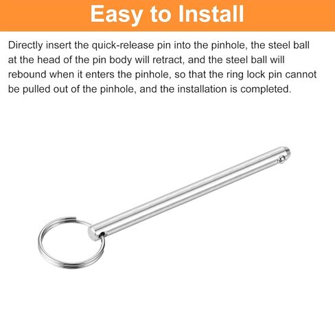 uxcell 4Pcs 6.3mmx59mm Quick Release Pins, 316 Stainless Steel Marine Hardware for Marine Mountain Seat, Ship Outfitting, Shipbuilding, Silver in Saudi Arabia