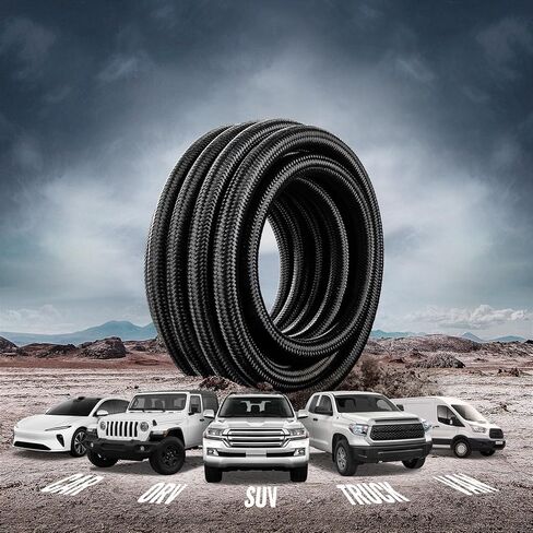 مجموعة خط الوقود EVIL ENERGY 10AN PTFE، خرطوم الوقود E85 المضفر من الفولاذ المقاوم للصدأ PTFE 30FT AN10 LS Swap EFI طقم تركيب خط الوقود in Saudi Arabia