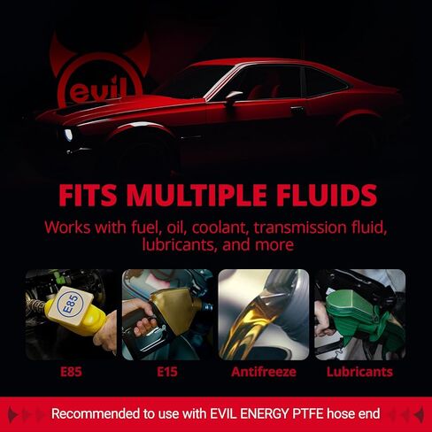 مجموعة خط الوقود EVIL ENERGY 10AN PTFE، خرطوم الوقود E85 المضفر من الفولاذ المقاوم للصدأ PTFE 30FT AN10 LS Swap EFI طقم تركيب خط الوقود in Saudi Arabia