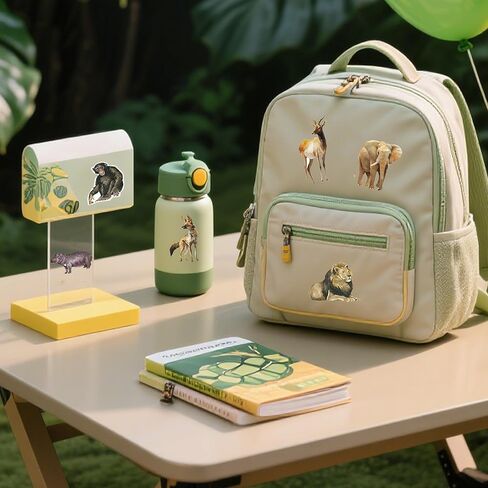 50 PCS Jungle Animal Stickers Safari Zoo Animal Stickers for Laptop Bottle Computer Refrigerator Luggage Phone Case in Saudi Arabia