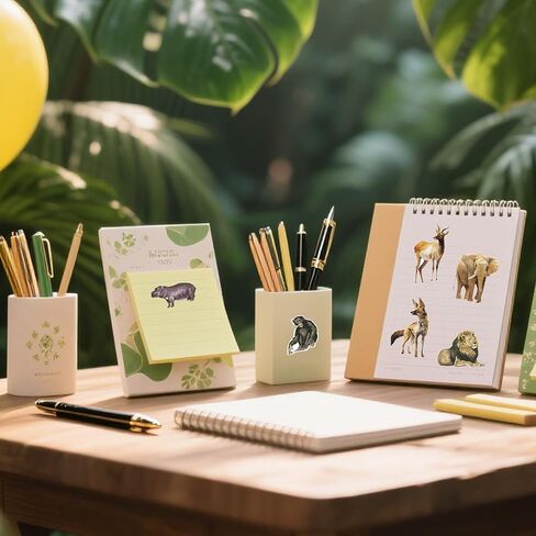 50 PCS Jungle Animal Stickers Safari Zoo Animal Stickers for Laptop Bottle Computer Refrigerator Luggage Phone Case in Saudi Arabia