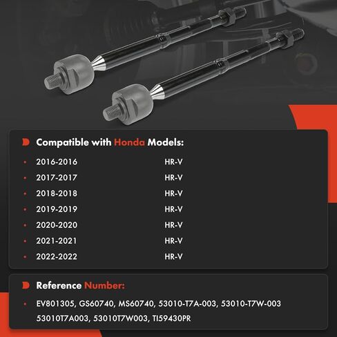 A-Premium 2 × أطراف قضيب ربط داخلي أمامي، متوافق مع Honda HR-V HRV 2016-2022 in Kuwait