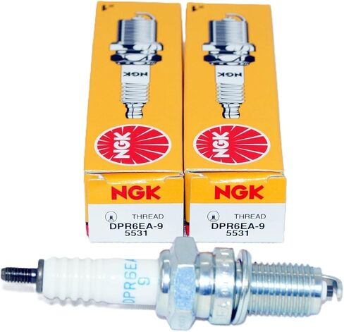NGK 5531 Standard Spark Plugs DPR6EA-9 Compatible with Select Honda Helix CN250, Shadow 750, Kawasaki Vulcan 1500/1600, KYMCO 200-300 & Triumph Thunderbird Models (2 Pack) in Saudi Arabia