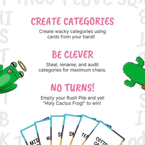 Holy Cactus Frog - A Card Game of Crazy Categories for 3+ Players, Ages 10+, 360 Unique Cards in Saudi Arabia