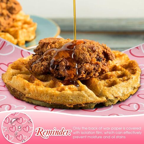 150 قطعة من Honeydak مناديل شمع على شكل قلب لعيد الحب، ورق تغليف أحمر للطعام، ورق تغليف مقاوم للدهون لسلة الطعام البلاستيكية، ساندويتش همبرغر in Kuwait
