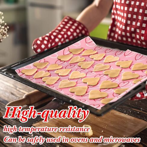150 قطعة من Honeydak مناديل شمع على شكل قلب لعيد الحب، ورق تغليف أحمر للطعام، ورق تغليف مقاوم للدهون لسلة الطعام البلاستيكية، ساندويتش همبرغر in Kuwait