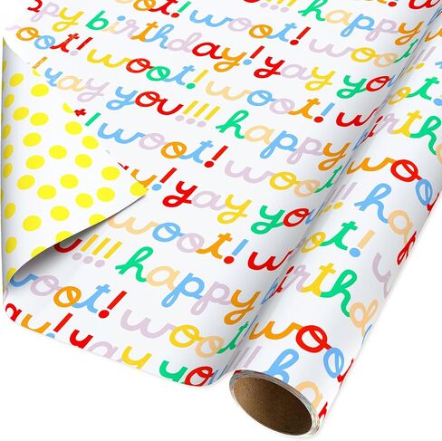American Greetings 40 قدم مربع ورق تغليف قابل للعكس لعيد الميلاد، صممه كيت سميث (لفة واحدة، 30 بوصة × 192 بوصة) in Kuwait