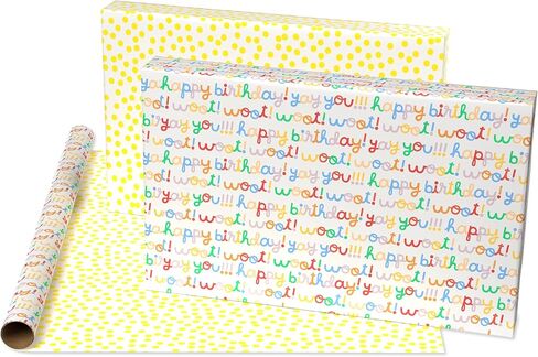 American Greetings 40 قدم مربع ورق تغليف قابل للعكس لعيد الميلاد، صممه كيت سميث (لفة واحدة، 30 بوصة × 192 بوصة) in Kuwait