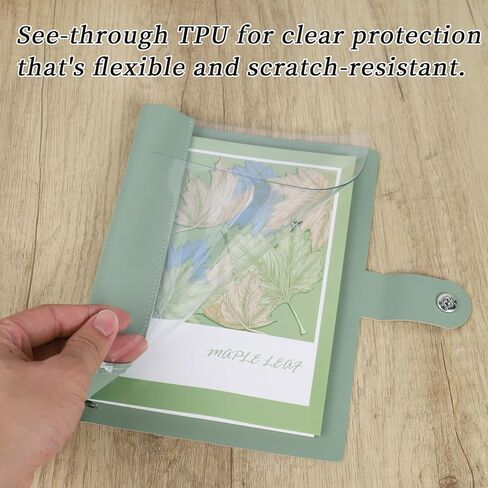 Koqye A5 Refillable Planner Binder Notebook 8 Ring, Green Faux Leather Clear Cover with 20-Hole 60 Sheets Lined Paper, Aesthetic Loose Leaf Binder for Budget, Journal in Kuwait