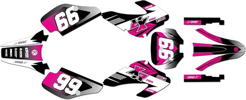 Graphics kit for Honda XR70 (2001-2003) Turbo Series Red 9 Mil - Dirt bike Custom Racing Graphics Decals Stickers Kit, no-plastics in Kuwait