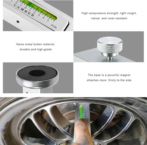 Adjustable Magnetic Gauge Tool, Wheel Camber Caster Pillar Alignment Tool, Universal Camber Strut Wheel Alignment Gauge for SUV Truck RV Tire Repair, Car Accessories (White) in Saudi Arabia