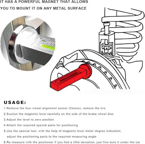 Adjustable Magnetic Gauge Tool, Wheel Camber Caster Pillar Alignment Tool, Universal Camber Strut Wheel Alignment Gauge for SUV Truck RV Tire Repair, Car Accessories (White) in Saudi Arabia