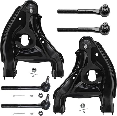 محور ديترويت - مجموعة الواجهة الأمامية لسيارة Chevy Tahoe GMC Yukon C1500 C2500 Suburban C3500 Express Savana 1500 2500 3500، 2 ذراع تحكم سفلي مع وصلة كروية 4 وصلات نهاية قضيب ربط داخلية خارجية بديلة in Kuwait