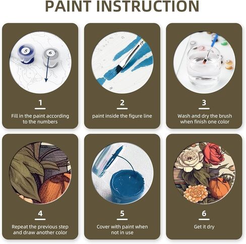 Ginkko Paint by Numbers Kit for Adults Beginner & Kids Ages 8-12 with Wooden Frame Easy Acrylic on Canvas 9x12 inch with Paints and Brushes, Bottle Flower(Include Framed) in Kuwait