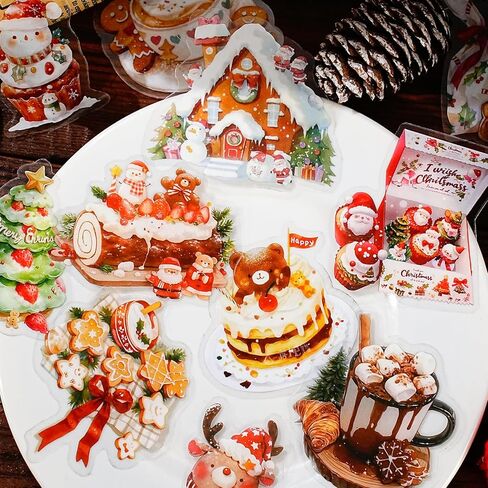 1 Pack Christmas Theme PET Decorative Stickers for Journaling,Scrapbooking,DIY,Including 15 Unique Patterns in Saudi Arabia