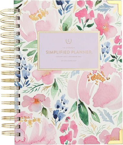 Simplified 2026 12-Month Spiral Daily Planner — Poppy Posies — January 2026 - December 2026, Calendar Year Organizer with Stickers, Pockets, and Keepsake Box in Saudi Arabia