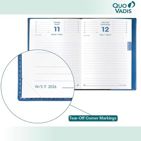 Quo Vadis 2026 Refill for Notor - Daily Planner - Bi-Lingual (EN/FR) - 12 Months, Jan. to Dec. - 4 3/4 x 6 3/4" - Time Management Organizer and Appointment Journal in Saudi Arabia