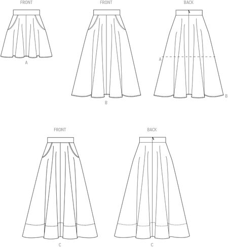 حزمة أنماط خياطة التنورة الواسعة سهلة الصنع من McCall's M8609H5، رمز التصميم M8609، الأحجام 6-8-10-12-14 in Saudi Arabia
