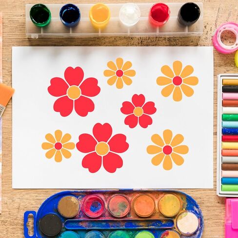 22 PCS Flower Stencils, Reusable Flower Stencil for Painting Plastic Floral Wall Painting Stencils Stylish Floral Stencil for Paintings Canvas Paper Cake Furniture DIY Crafts Decor in Kuwait