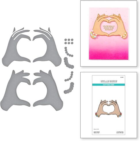 Spellbinders Heart Hands Etched Dies, Metal in Saudi Arabia