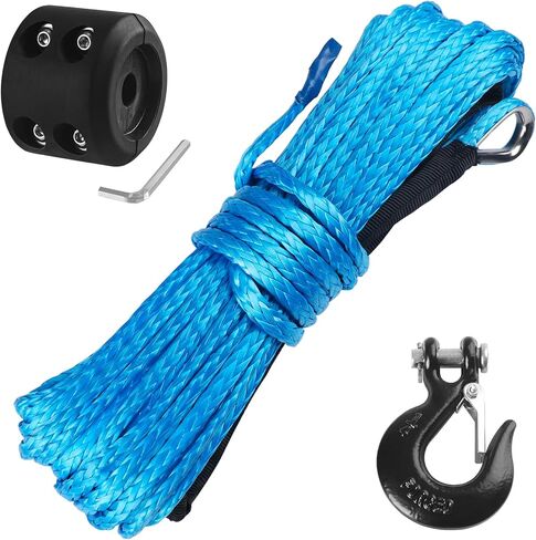 Ucreative 1/4 Inch x 50 Feet Synthetic Winch Rope 10,000LBs Line Cable with Upgraded Hook and Stopper for ATV UTV in Saudi Arabia