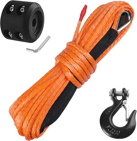 Ucreative 1/4 Inch x 50 Feet Synthetic Winch Rope 10,000LBs Line Cable with Upgraded Hook and Stopper for ATV UTV in Saudi Arabia