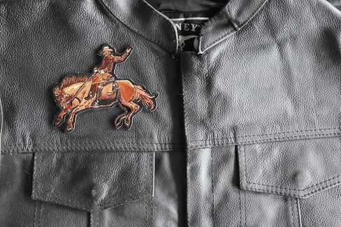 Cowboy on Bucking Horse Patches - Embroidered - Sew or Iron on Patch for Clothing in Kuwait