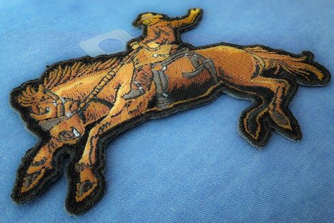 Cowboy on Bucking Horse Patches - Embroidered - Sew or Iron on Patch for Clothing in Kuwait