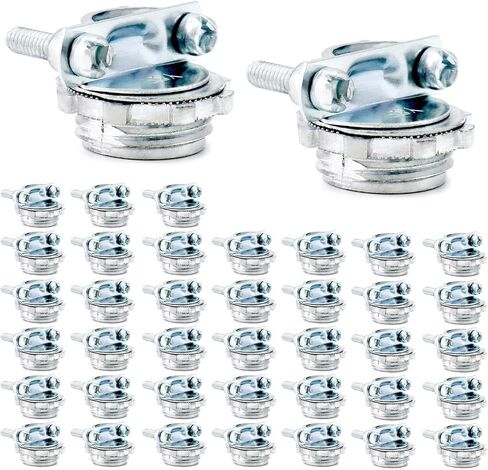 QWORK Cable Connector, 16 Pieces 1/2" Clamp Type Cable Connectors, Steel Connector for Metallic Conduit Protect Cables in Saudi Arabia