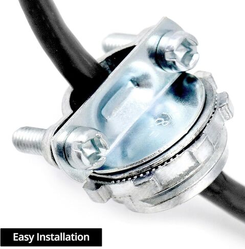 QWORK Cable Connector, 16 Pieces 1/2" Clamp Type Cable Connectors, Steel Connector for Metallic Conduit Protect Cables in Saudi Arabia