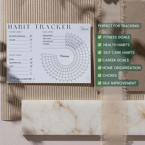 Habit Tracker Set | Reusable Dry Erase | Vision & Goal Planner with Monthly, Weekly, Daily Trackers | Undated, Reusable & Sustainable | Sticks to Mirrors, Fridges, Desks | The VOID Planners in Saudi Arabia