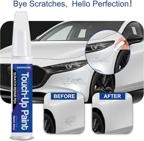 طلاء Onyx Black 717 Touch Up لسيارات فولفو S60، S90، V60، V90، XC40، XC60، XC90، قلم إصلاح الخدوش 2 في 1 من الرقائق والنيكس، حل سريع وسهل للإصلاح in Kuwait