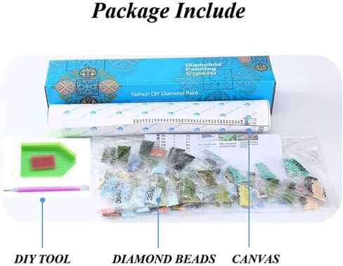 SUKIMI 5D DIY Diamond Art Painting Castle 16x20 بوصة حفر دائري حجر الراين مطرز لتزيين الجدران in Kuwait