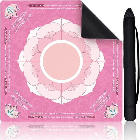 حصيرة ماهجونغ، حصيرة ماهجونغ للطاولة مع حقيبة، 32.3 × 32.3 بوصة، حصيرة ألعاب مضادة للانزلاق لتقليل الضوضاء من أجل ماه جونغ، البوكر، ألعاب الطاولة، الدومينو، ألعاب البطاقات (أزرق) in Kuwait