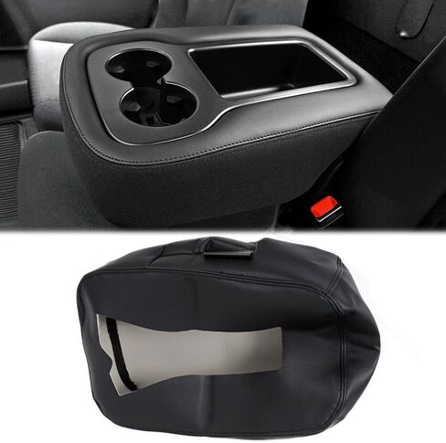PIT66 Black Armrest Cover Center Console Lid Cover Microfiber Leather Compatible with Chevy Silverado Tahoe Suburban GMC Yukon Sierra 2007-2013 in Saudi Arabia