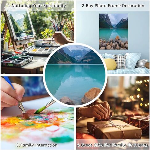 VETEB Paint by Numbers Kit for Adults Beginner Lake Louise Banff National Park DIY Painting on Canvas by Numbers Acrylic Oil Painting for Home Decor Gifts 16"x20" in Kuwait