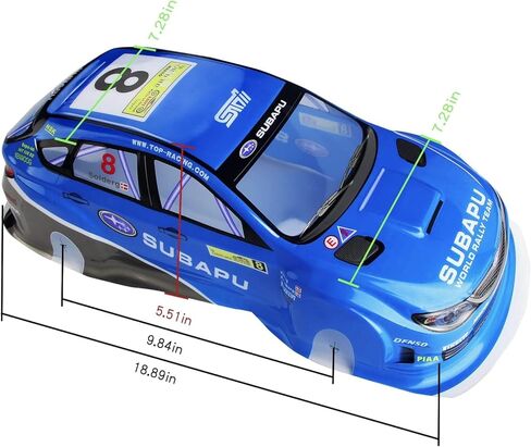 هيكل سيارة مطلي بمقياس 1/10 RC Drift Racing Touring على الطريق، طراز Subaru STI (أسود) in Kuwait