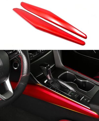 Car Accessories Fit for Honda Accord 10th Gen 2018-2022 ABS （Red） Inner Center Console Gear Panel Side Strip Cover Trim 2PCS Set in Kuwait