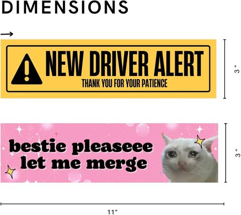 ملصق Bestie Please Let Me Merge Bumper - ملصق سيارة مضحك يبكي القطة - ملصق فينيل وردي جمالي لطيف للسيارات وأجهزة الكمبيوتر المحمولة والنوافذ والمرايا - مقاوم للماء ومقاوم للحرارة وقابل للإزالة in Kuwait