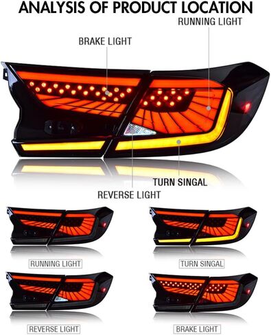 Tail Lights for Honda Accord 2018-2022 Taillights Rear Lamp for Accord LX Sport EX EX-L Touring Hybrid 10th Gen Starry Sky Colorful DRL Brake Reverse Turn Signal Lighting Replacement in Saudi Arabia