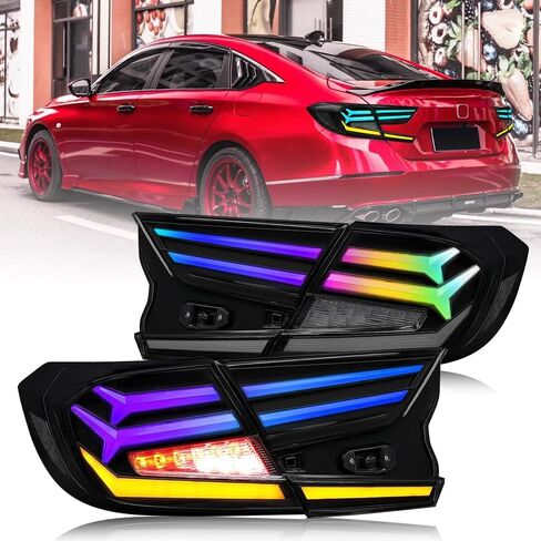 Tail Lights for Honda Accord 2018-2022 Taillights Rear Lamp for Accord LX Sport EX EX-L Touring Hybrid 10th Gen Starry Sky Colorful DRL Brake Reverse Turn Signal Lighting Replacement in Saudi Arabia